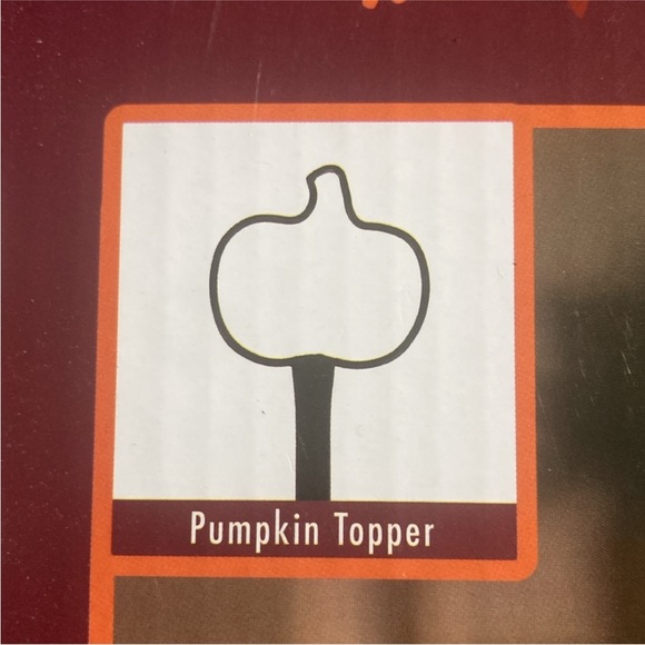 BNIB- Beautiful Decorative Two Tier Wooden Tray w/ Metal Pumpkin Top Handle - Picture 2 of 6